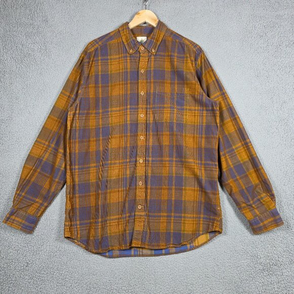 The Territory Ahead Shirt Size LT Corduroy Button Down Regular Fit Rustic Plaid - Picture 1 of 11